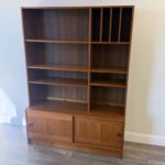 Domino Mobler Vintage Teak Wall Cabinet Storage Display Shelving