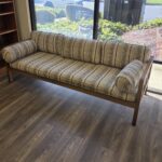 A Vintage Mid Century Modern Wood Frame Sofa 81”