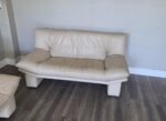 Vintage Cream Leather Postmodern Couch, Italy, 1980s Nicoletti Italia Style No Tags  - Image 5