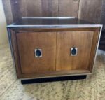 A Vintage MCM Bar Vinyl Record Cabinet Walnut & Chrome Storage Side Table / Cabinet (26”) - Image 3