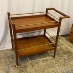 West Elm Mid-Century Bar Cart (Walnut & Antique Brass