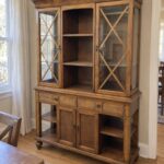 Pottery Barn Large Wood China Cabinet and Display Hutch with Glass Doors 50W 18D 78H